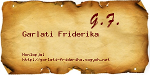Garlati Friderika névjegykártya